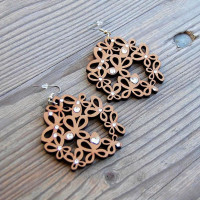 Drevené náušnice Motýle