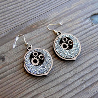 Drevené Krištáľové náušnice