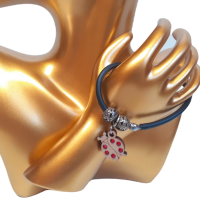 Drevený náramok Lienka - červený