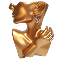 Drevené náušnice Kľúč a srdce