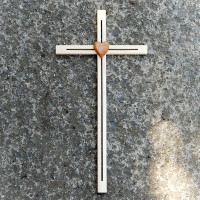 Light Wooden Wall Cross with Heart