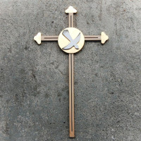 Wooden Wall Cross with Golden Dove