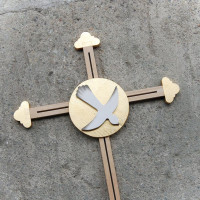 Wooden Wall Cross with Golden Dove