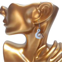 Drevené náušnice Labuť