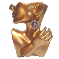 Drevené náušnice Veterná ružica