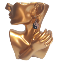 Drevené náušnice YinYang