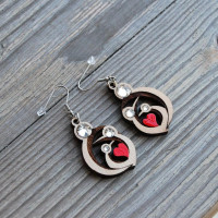 Drevené náušnice Rodina