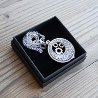 Drevený Krištáľový náhrdelník