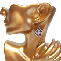 Drevené náušnice Štvorlístok