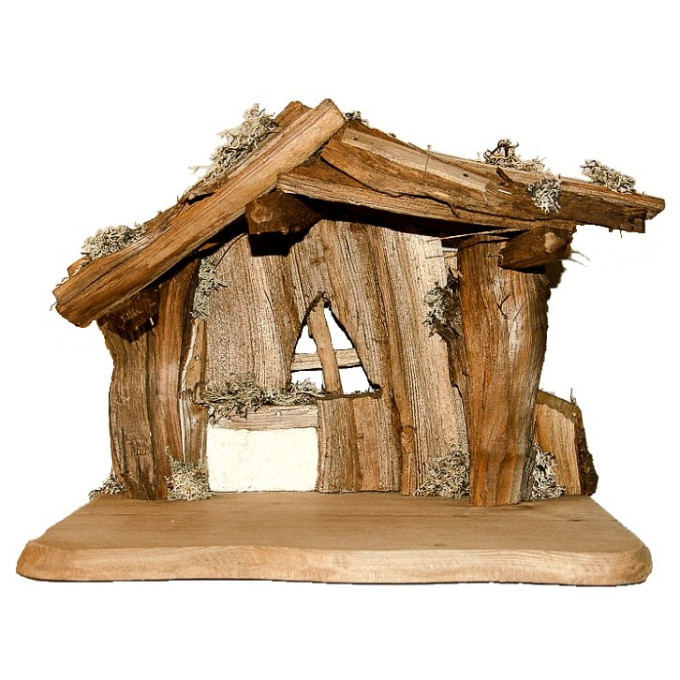 Drevený koreňový domec pre betlehem (a)