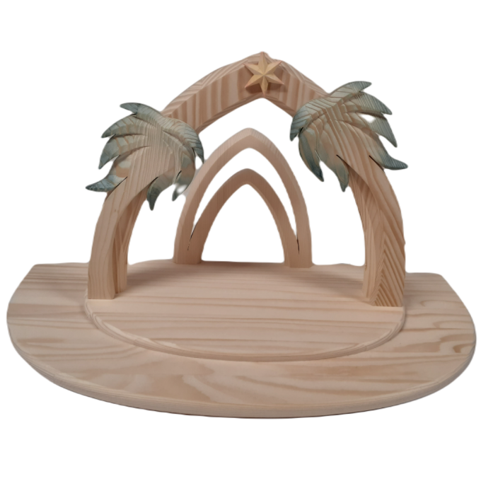 African Christmas Nativity Scene with palm trees