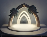 African Christmas Nativity Scene with palm trees