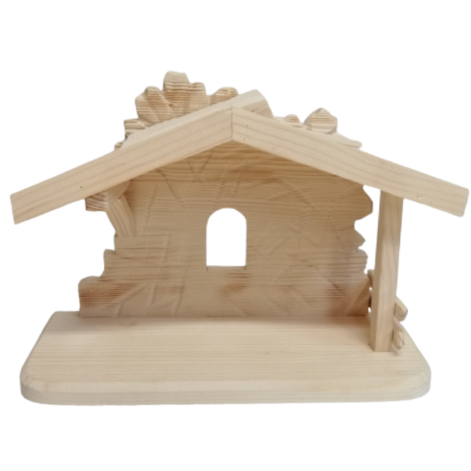 Traditional wooden Nativity scene
