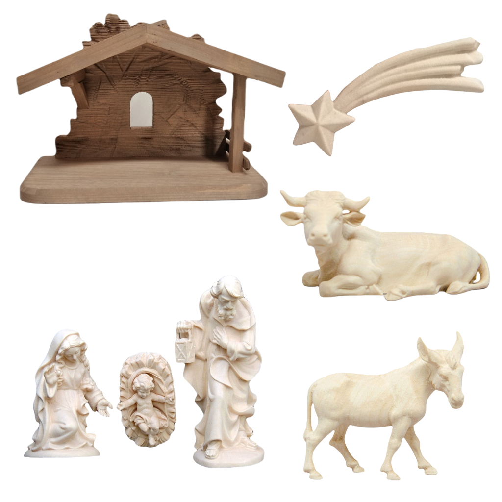 Traditional Nativity Scene with Comet Natur | Nativity scene sets ...