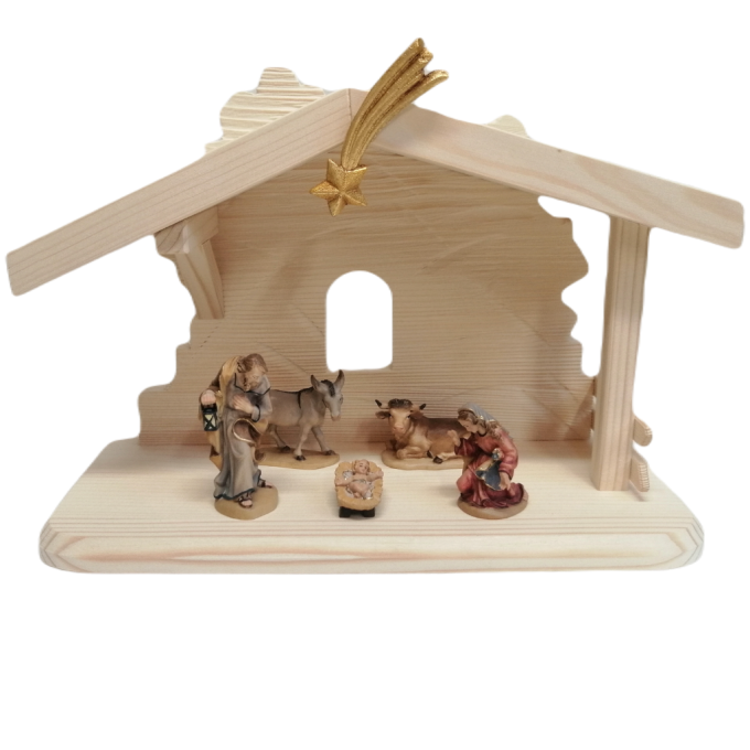 Traditional Nativity Scene with Comet Color