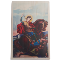 Saint George on a horse wooden picture
