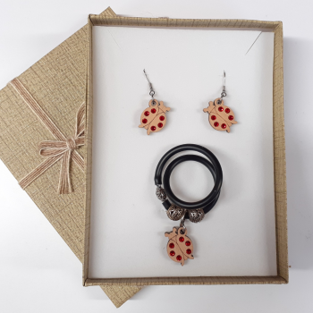 Darčeková sada náušníc a prívesku lienky