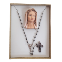 Darčeková sada reliéf Panny Márie a čierny ruženec