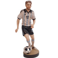 Wooden statue of a football player