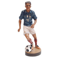 Wooden statue of a football player