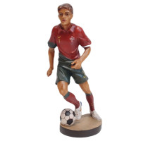 Wooden statue of a football player