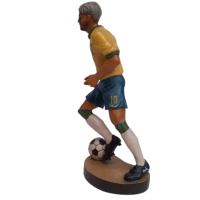 Wooden statue of a football player