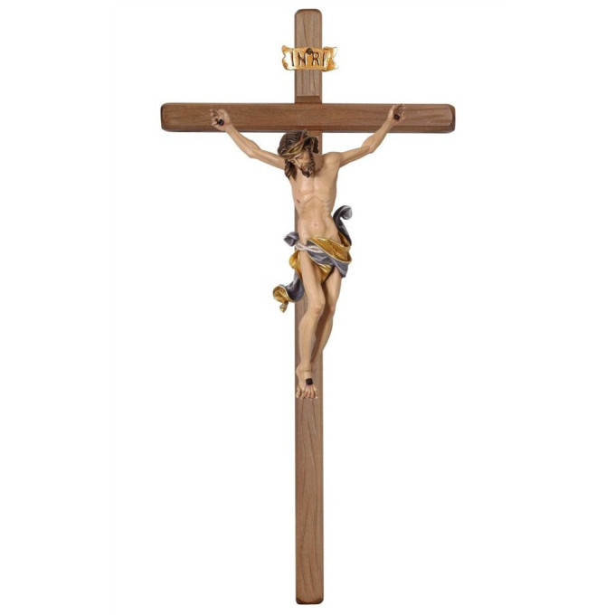 Wooden straight dark cross - Corpus Leonardo 