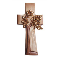 Modern wooden cross Tree of life