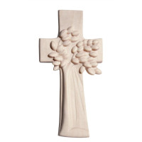Modern wooden cross Tree of life