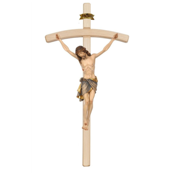 Wooden cross light curved - Corpus Siena