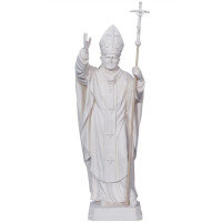 Pope John Paul II. Wooden Statue