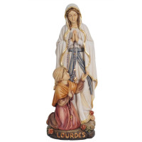 Our Lady of Lourdes with Bernadette wooden statue