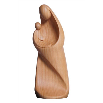 Panna Mária s Ježišom moderná (čerešňové drevo)