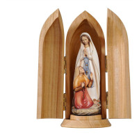 Panna Mária Lurdská s Bernadetou v kaplnke