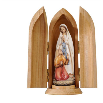 Panna Mária Lurdská s Bernadetou v kaplnke