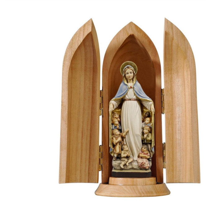 Blessed Mother with children of the world in niche