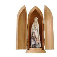 Our Lady of Fatima with little shepherds in niche