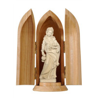 St. Elizabeth roses and jug in niche