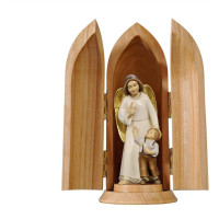 Guardian angel with boy - modern in niche