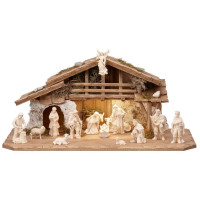 Alpine nativity scene Heimatland with light 16 figures and stable