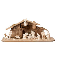 Alpine nativity scene Heimatland with 14 figures and stable