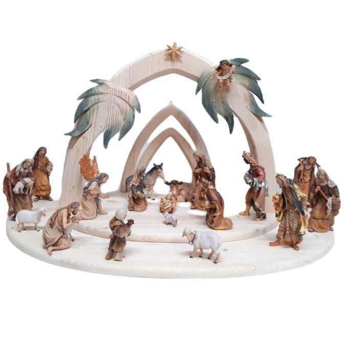 Oriental Nativity scene with light Three Kings