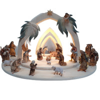 Oriental Nativity scene with light Three Kings