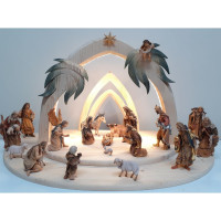 Oriental Nativity scene with light Three Kings