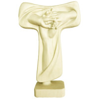 Wooden Cross of Peace on a pedestal