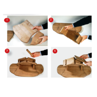 Wooden folding nativity scene with 17 figures and stable