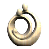 Wooden Holy Family modern