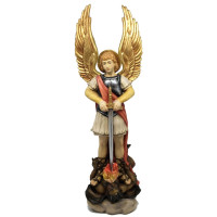 Saint Michael Archangel wooden statue