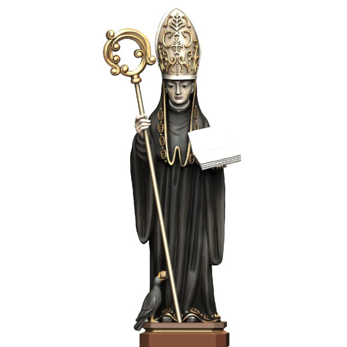 Saint Benedict with bishop's cap and stick