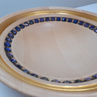 Drevená misa s krištáľom Heliotrope